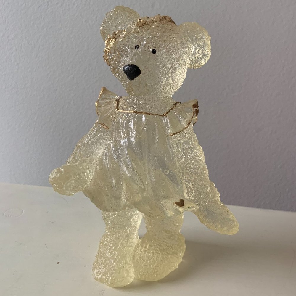 Gold and Clear Glass "Chelsea" Teddy Bear Figurine